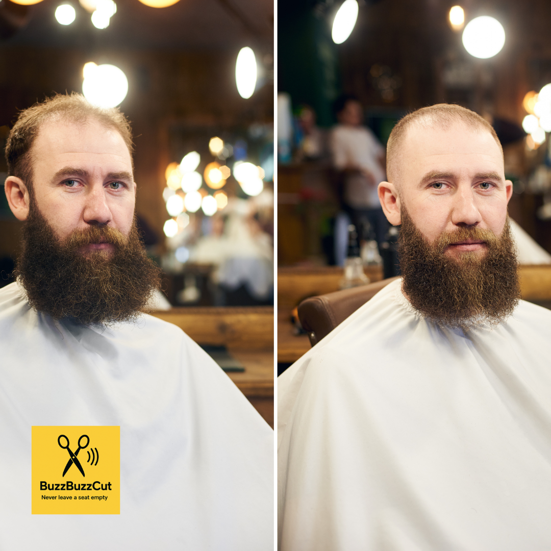 Voor en na baard trim via kappers boekingsapp afspraak bij barber