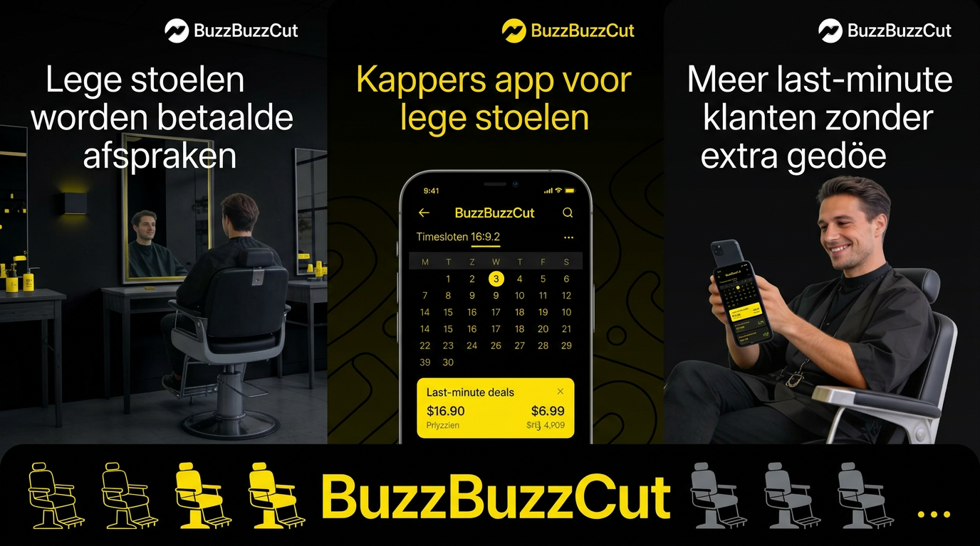 kappers app voor lege stoelen BuzzBuzzCut vult last-minute afspraken in kapsalon
